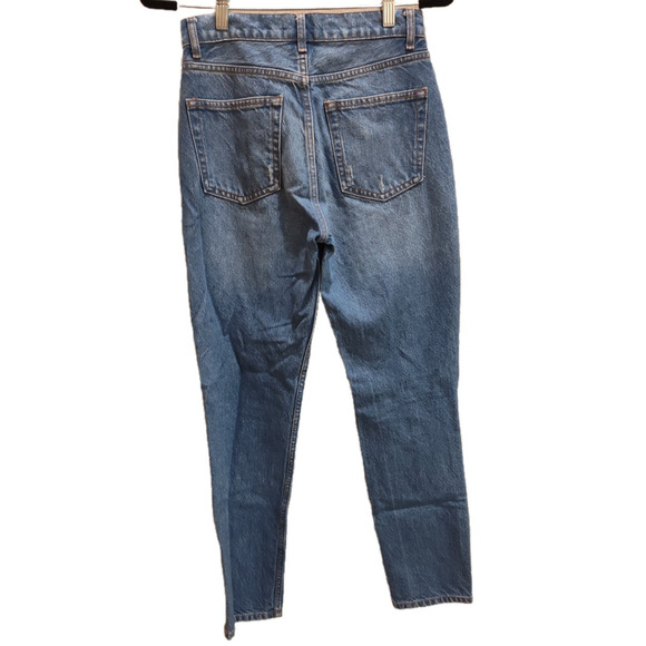 Reformation Jeans Blue Women's Julia High Rise Cigarette Destroyed Jeans Size 26 - Picture 2 of 6